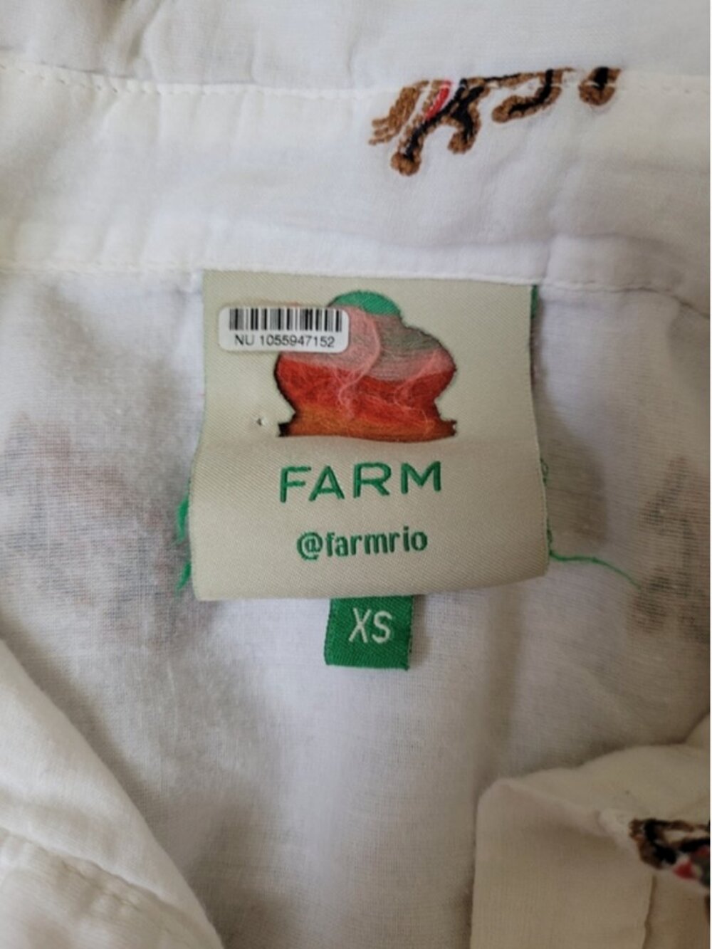 Farm Rio Embroidered Horses Front Buttons Cotton Blouse size XS - Picture 7 of 9